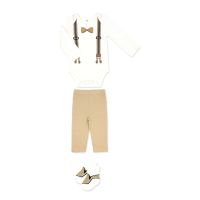 Boy's NB 3pc Dress-Up Set: Tan
