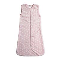 Girl's 0-6M Printed Plush Sleep Sac: Pink Hearts
