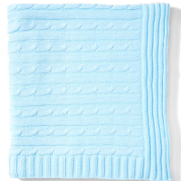 Cable Knit Blanket: Blue