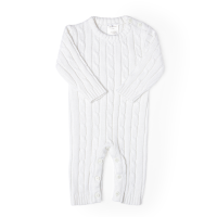 Cable Knit Romper: White 