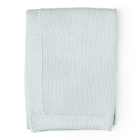 Knit Blanket with Border: Blue