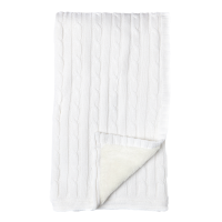 Cable Knit Sherpa Blanket: White