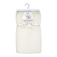 2 Layer Luxury Faux Fur Plush Blanket: Ivory