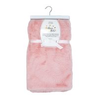 2 Layer Luxury Faux Fur Plush Blanket: Pink