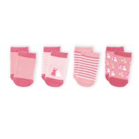 4 Pack Socks: Pink Bunny Combo 