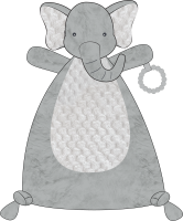 Flat Plush Activity Toy - Grey Elephant