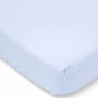 Solid Flannel Crib Sheet: Blue 