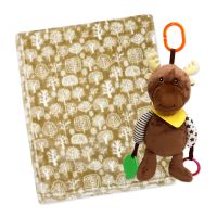 Plush Activity Toy & Blanket: Tan Moose