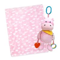 Plush Activity Toy & Blanket: Pink Hippo