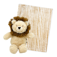 Plush Toy with Blanket: Tan Lion