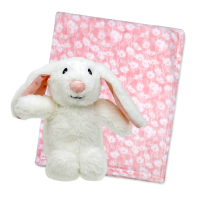 Plush Toy with Blanket: White Bunny