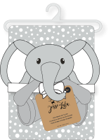 Plush Toy with Blanket: Grey Elephant