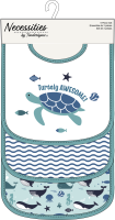 3 Piece Scoop Bib Set: Teal Turtely Awesome