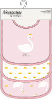 3 Piece Scoop Bib Set: Pink Sweet Princess Swan