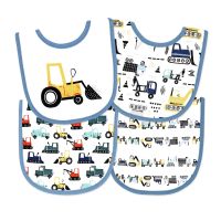 4 Pc Scoop Bib Set: Blue Tractor