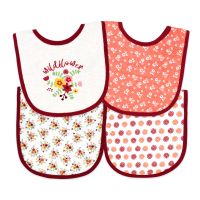 4 Pc Scoop Bib Set: Rose Wildflower