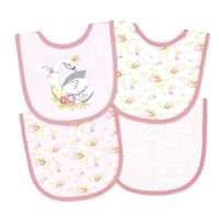 4 Pc Scoop Bib Set: Pink Swan