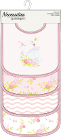 4 Pc Scoop Bib Set: Pink Swan