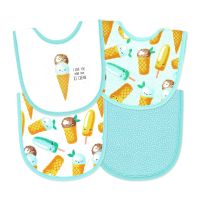4 Pc Scoop Bib Set: Turquoise Ice Cream