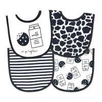 4 Pc Scoop Bib Set: Charcoal Milk & Cookies