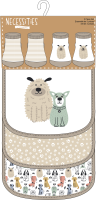 5 Piece Bib and Sock Set: Tan Dog