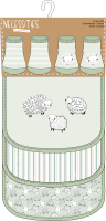 5 Piece Bib and Sock Set: Sage Sheep