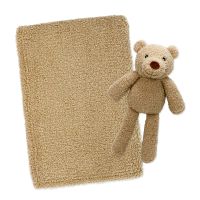 Chenille Toy With Blanket- Tan Bear    