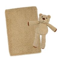 Chenille Toy With Blanket: Tan Bear    