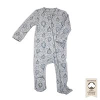 All Over Print Organic Cotton Heather Sleeper: Grey Balloons