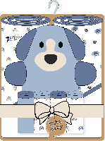 7pc Bath Set: Blue Dog 