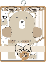 7pc Bath Set: Tan Bear