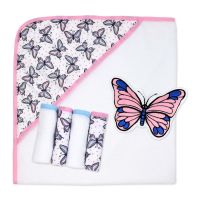 6pc Bath Set: Pink Butterfly