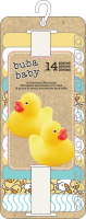 14 Piece Set - 12 Washcloths with 2 Bath Toys: Yellow Ducks 