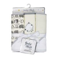 3 Pack Hooded Towel Set: Ivory Lamb 