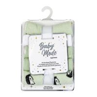 10 Pack Washcloths: Green Hedgehog