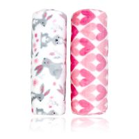 2 Pack Flannel Fleece Blanket: Pink Bunnies 