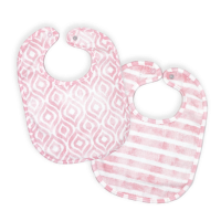 2 Pack Muslin Bib: Pink Watercolour