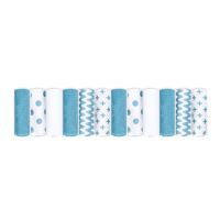 12-Pack Microfiber Washcloth: Blue Dots