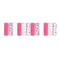 12-Pack Microfiber Washcloth: Pink Flowers