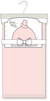 2 Piece Knit Blanket Set: Pink