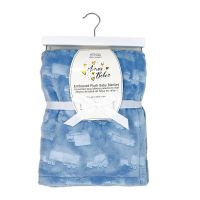 Embossed Plush Blanket: Blue Trucks