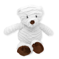 8" Ridged Plush Bear: White 