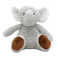 8" Ridged Plush Elephant: Grey