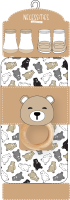 4pc Knit Swaddle Set: Tan Bears
