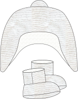 Ridge Plush Hat and Bootie Set: White 