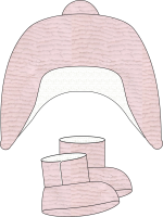 Ridge Plush Hat and Bootie Set: Pink