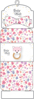 3pc Knit Swaddle Set: Pink Floral 