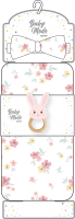 3pc Knit Swaddle Set: Peach Floral 