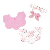 2pc bibs + 2pcs headbands: Pink Floral Bouquet