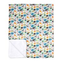 Mink/ Polar Fleece Blanket: Tan Jungle 
